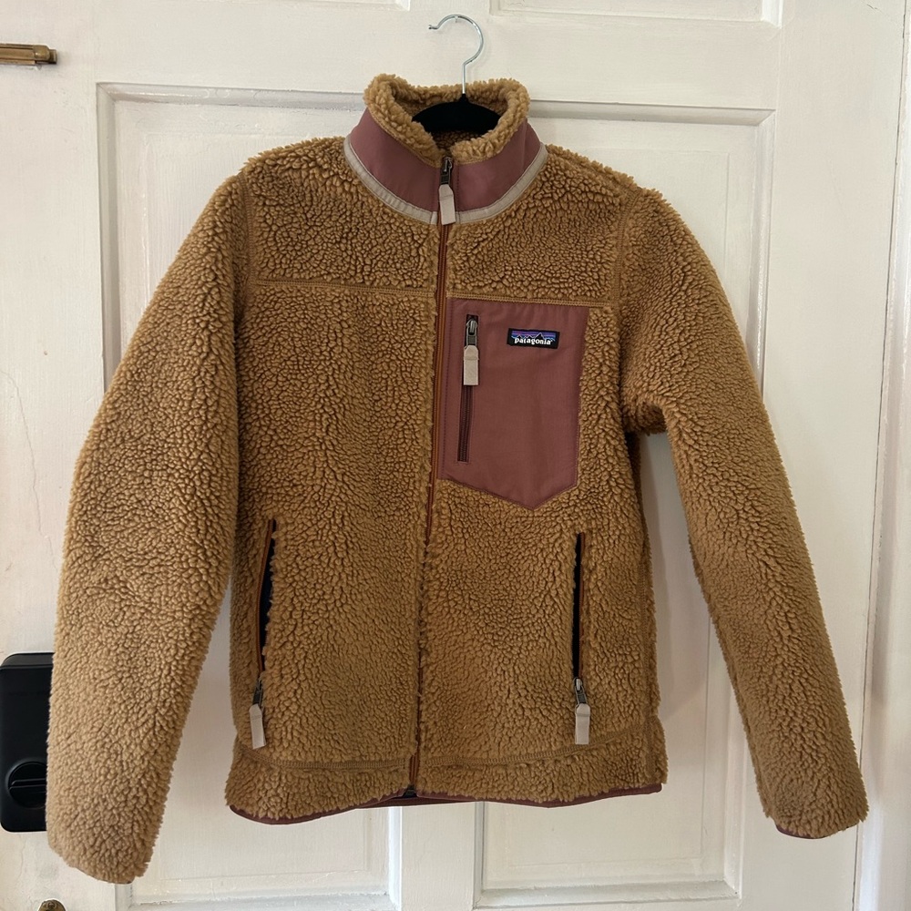 Patagonia Kids' Tan and Brown Fleece Jacket